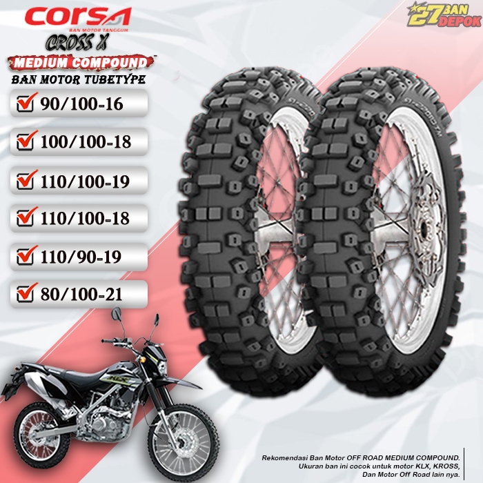 BAN MOTOR CORSA TRAIL RING 21 AKSESORIS BAN SEPEDA MOTOR NON TUBLES BAN CORSA CROSS R RING 21