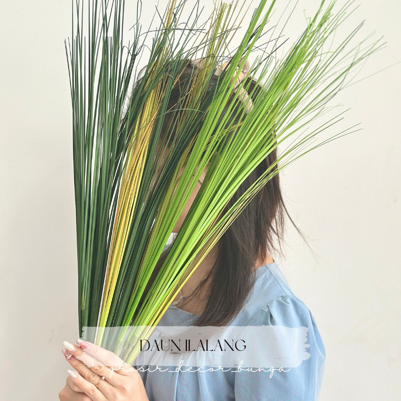 QC DAUN ILALANG ARTIFICIAL Bunga Rumput Hias Plastik Ilalang Daun Padi Artificial Tanaman Asparagus 