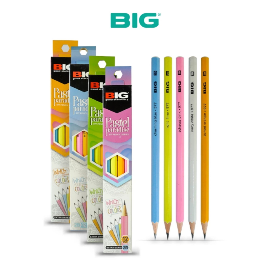 

Pcs BIG - Pensil 2B Pastel Paradise Warna Elegan Graphite Pencil Extra Dark PS-977