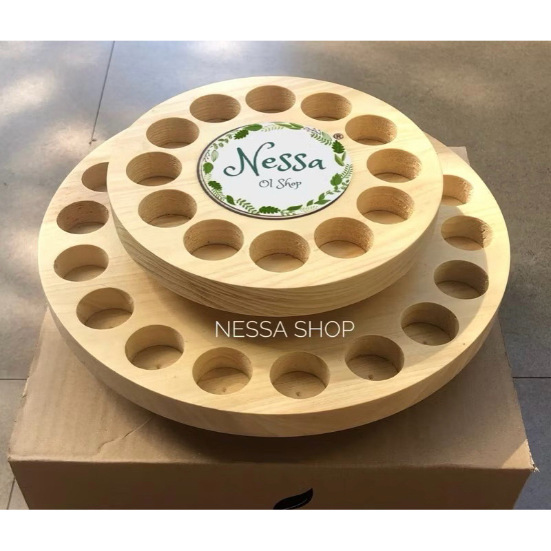 Rak Kayu Putar Essential Oil 2 Tier isi 30 Oil