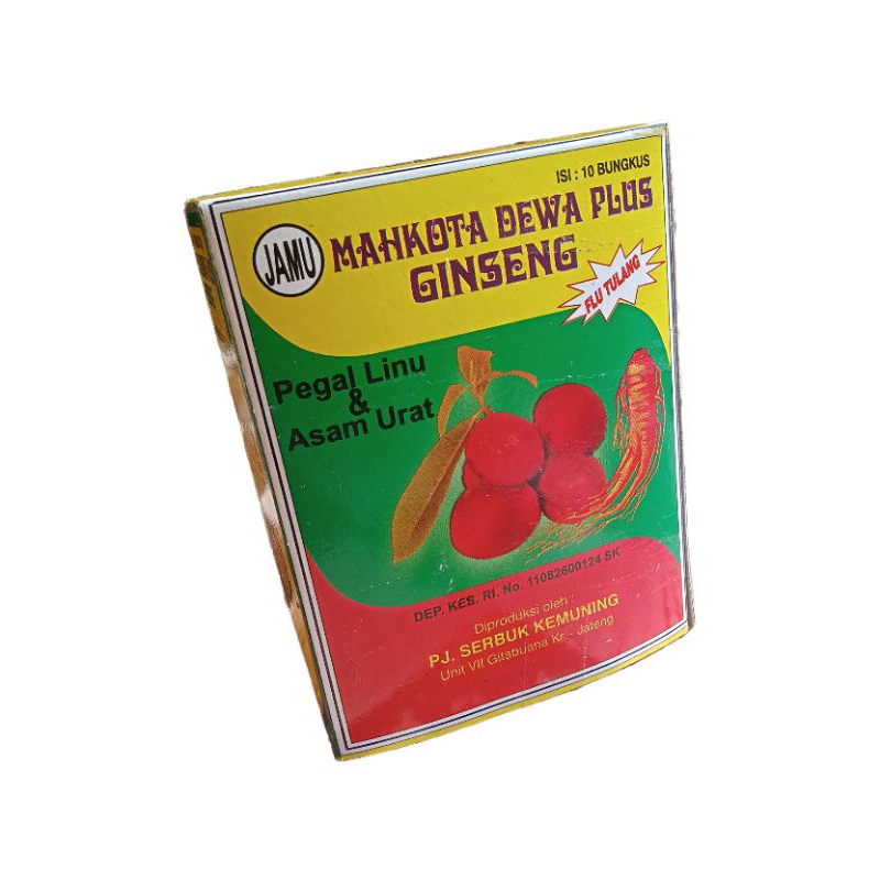 Mahkota Dewa Plus Gingseng Asli Original Isi 10 Sachet