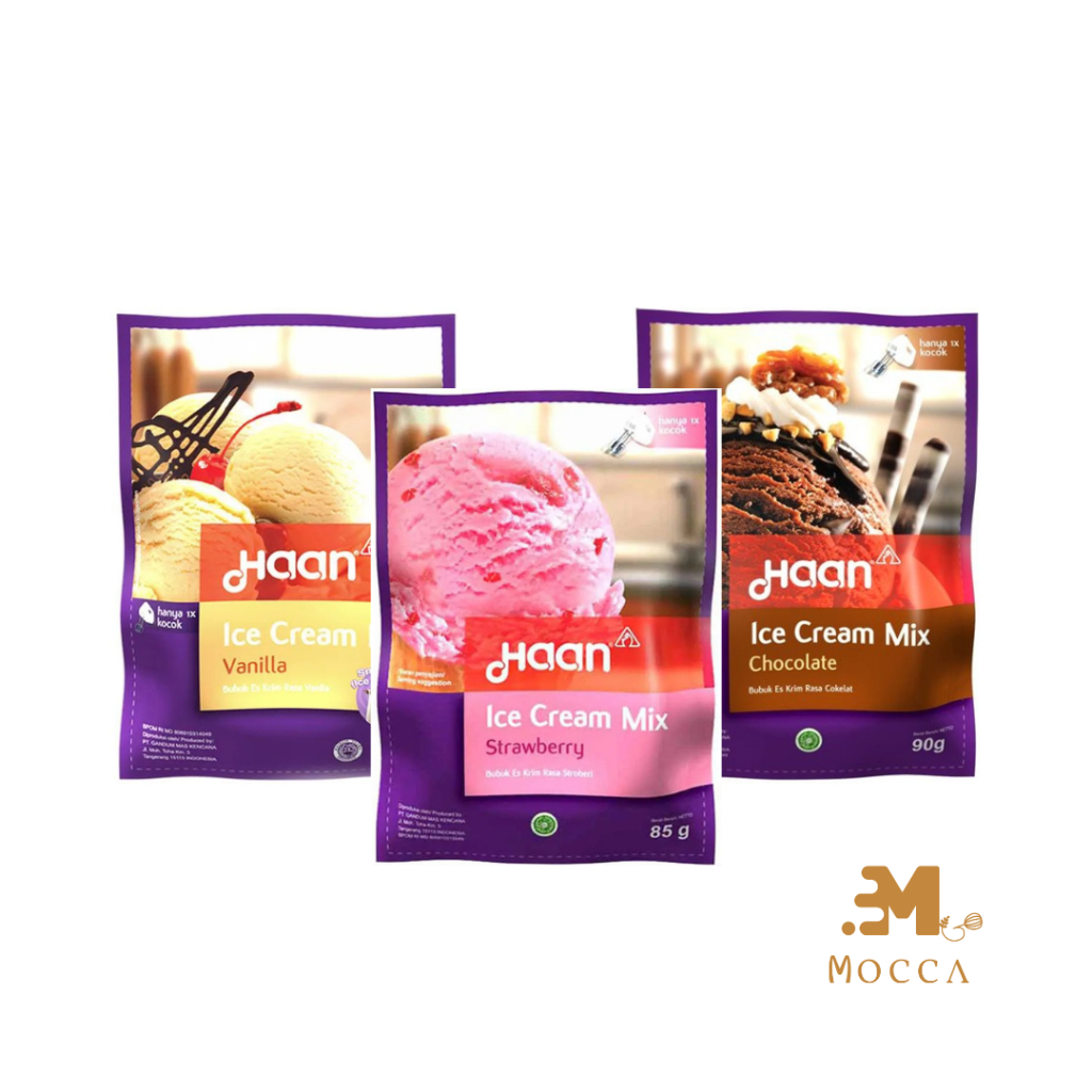 

HAAN ICE CREAM MIX (COKLAT, VANILA, STRAWBERRY)