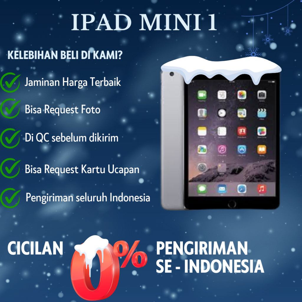 Ipad Mini 1 16GB 32GB Wifi Cellular Second Original Fullset