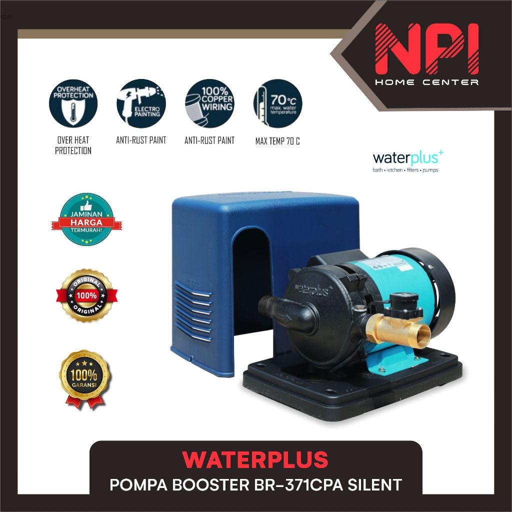 Waterplus - Pompa Air Dorong Booster Pump Br 371 Cpa Br371Cpa 371CPA Silent