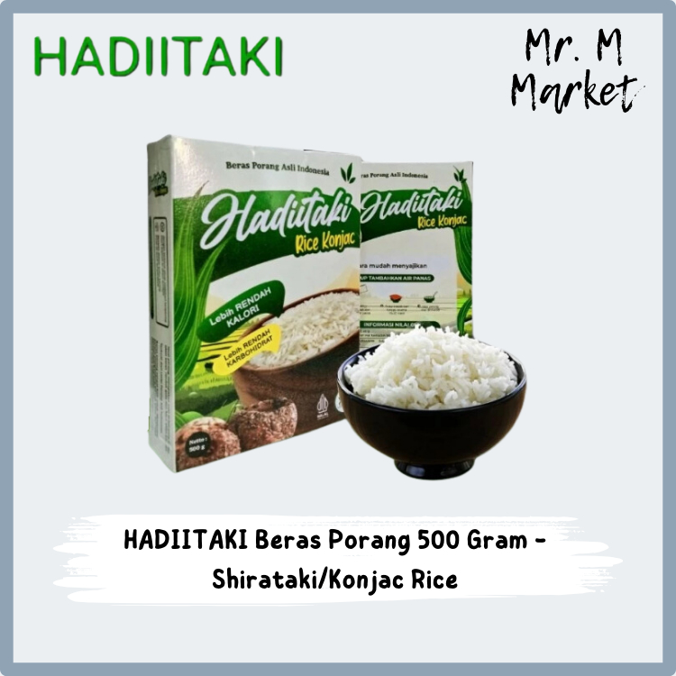 

Hadiitaki 500 GR Beras/Nasi Porang Instan/Praktis (28 kkal) | Substitusi shirataki Fukumi Konjac