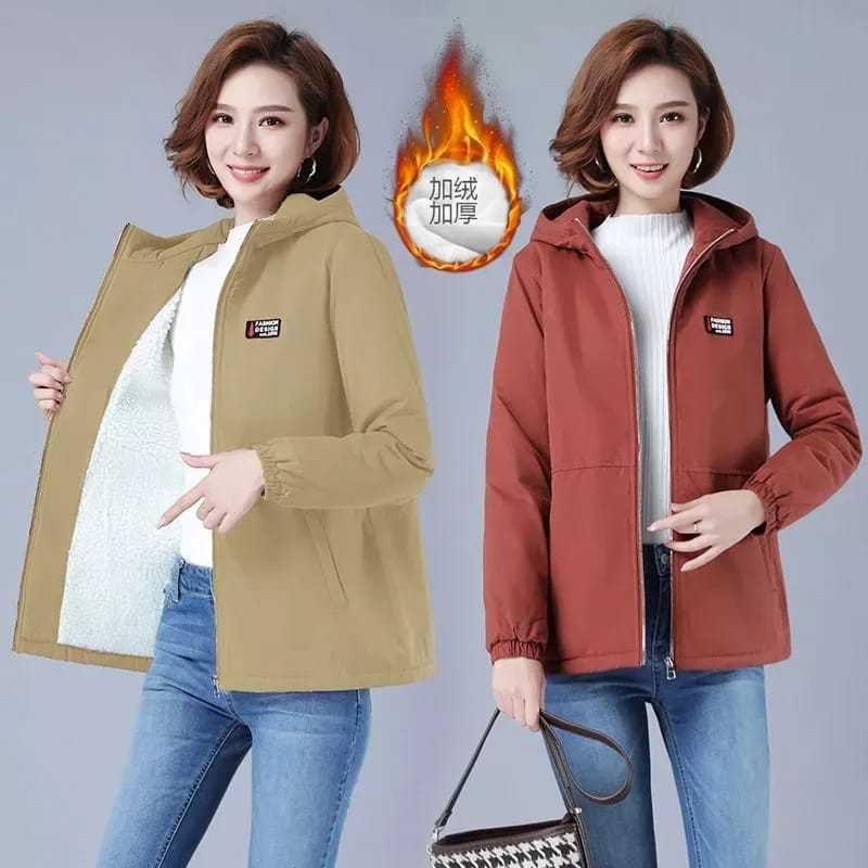 Jaket Bulu Wanita / Jaket Wanita Korea / Jaket Vintage Wanita / Jaket Musim Dingin wanita / Jaket Pa