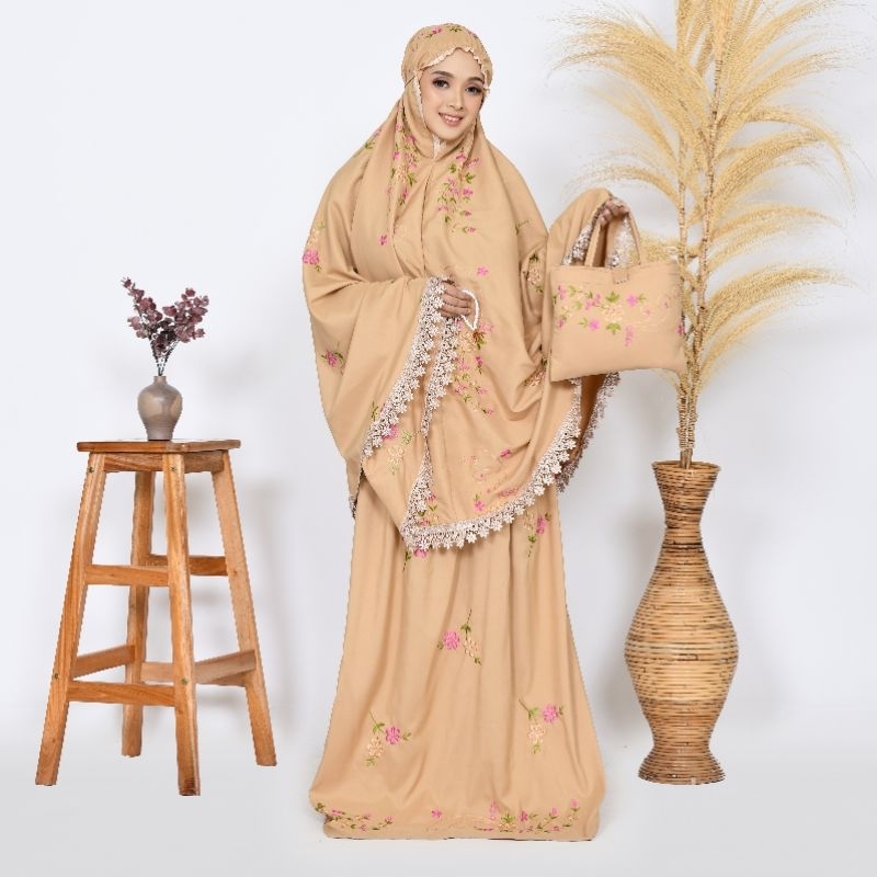 RB hasnashop - Mukena Dewasa Bordir Hasna Premium Renda Mewah AST
