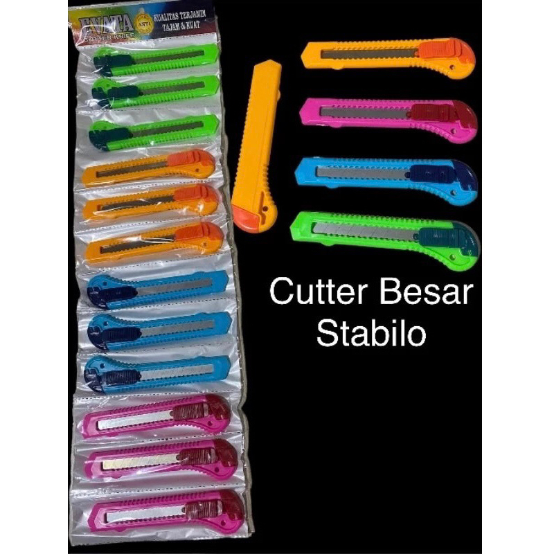 

Pisau / Piso Cutter / cuter / kater Besar Murah/ Cutter Stabilo / Cutter Besar Anti Pecah- 1 pcs