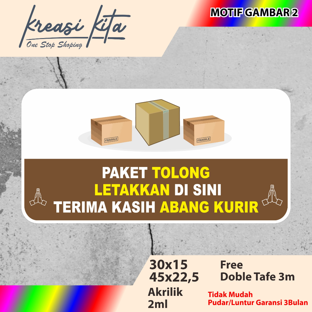 

ACRILYC CUSTOM PAKET LETAKAN DISINI TIPE 2 AKRILIK CUSTOM
