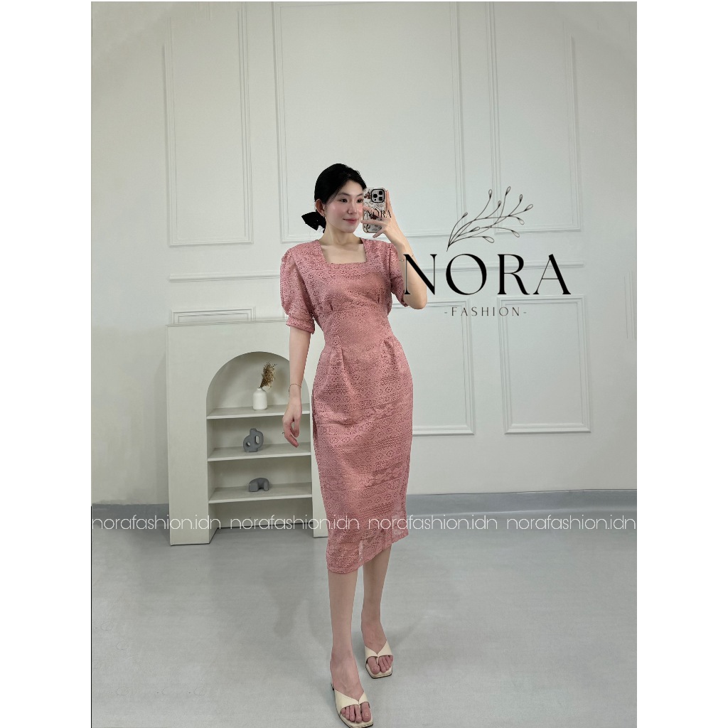 Naomi Dress - Nora Fashion -  Dress Pesta - Dress Brukat - Dress Kondangan - Dress Natal