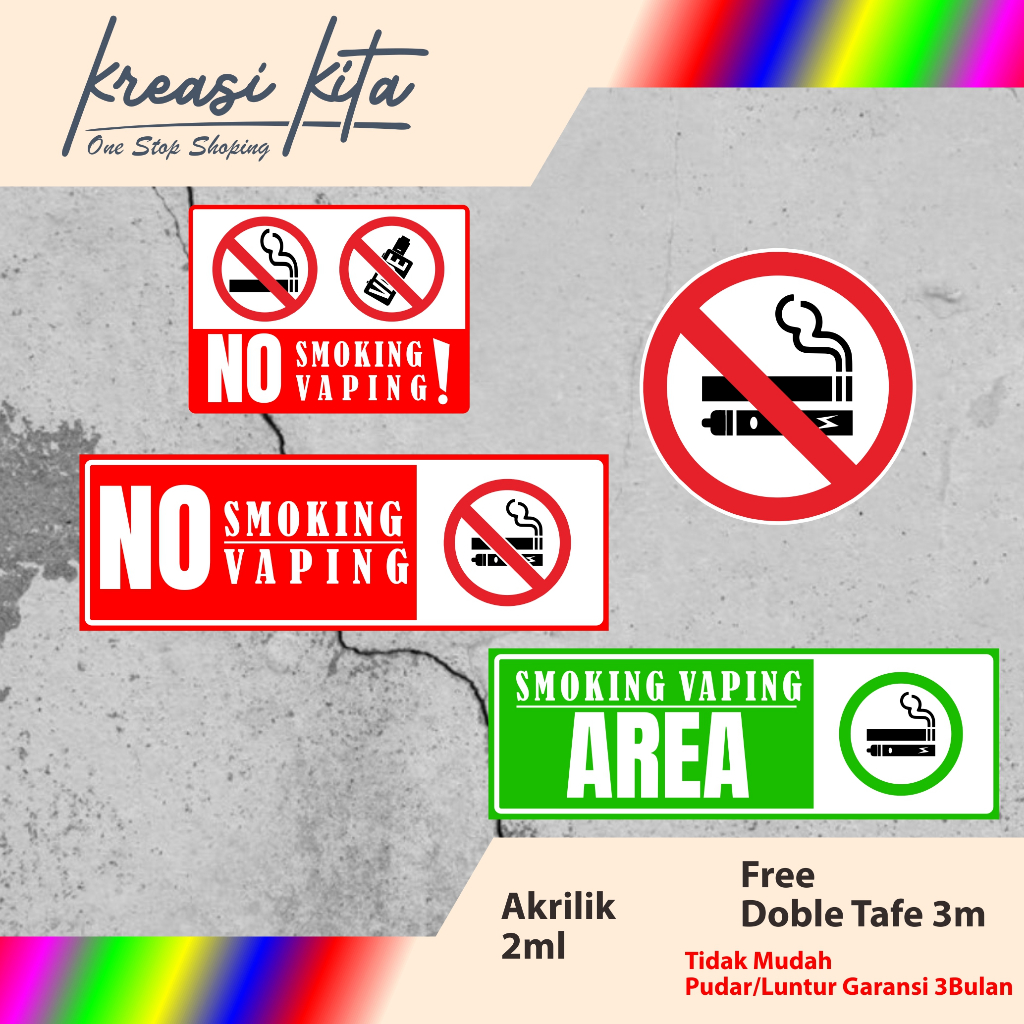 

AKRILIK NO SMOKING NO VAPING ACRYLIC CUSTOM
