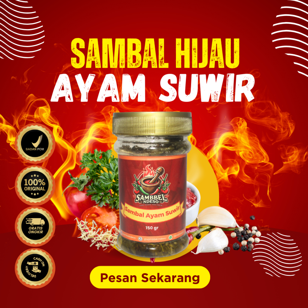 

Sambel Ndeso - Sambal Ayam Suwir 150gr Asli bahan dari Ndeso Pedes Nampol