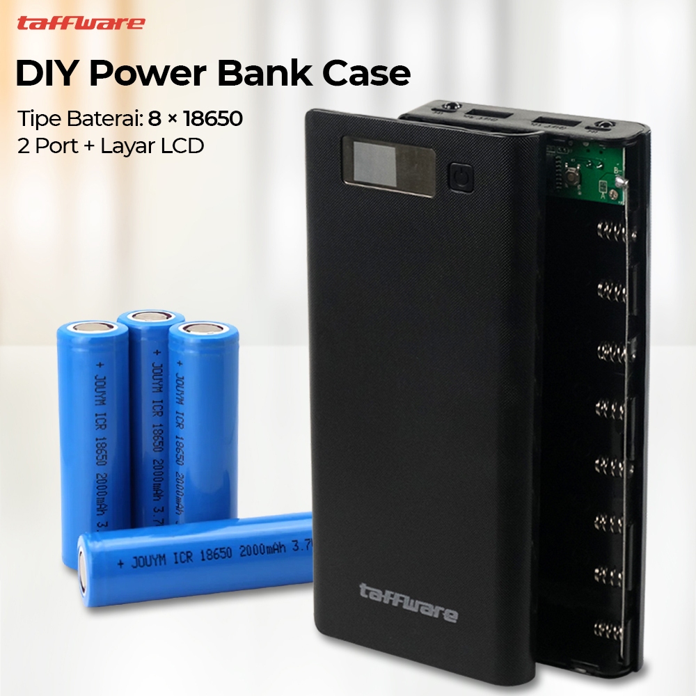 

Taffware DIY Power Bank Case 8/4x18650 2Port Display
