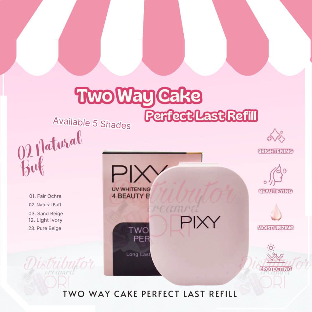 Pixy UV Whitening 4 Beauty Benefits Refill Two Way Cake Perfect Last 4BB TWC / Bedak