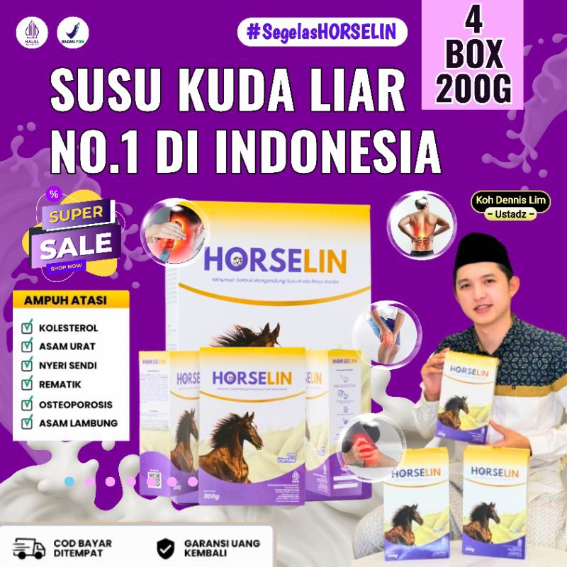 

Horselin Susu Kuda Liar Sumbawa Premium Atasi Nyeri Sendi Tulang Asam Urat Asli Original 200gr 4 BOX