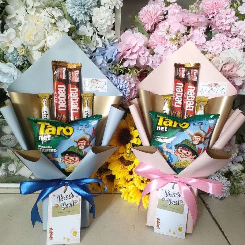 

BUKET SNACK / BUKET CIKI / SNACK BOUQUET / BUKET WISUDA / ULANG TAHUN / GRADUATION