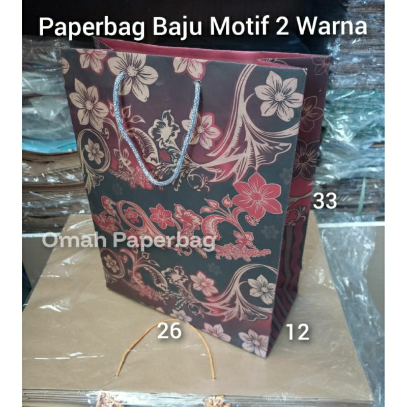 

Paperbag Baju Motif 2 Warna Uk P26xL12xT33