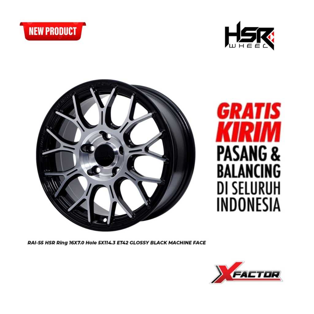 VELG TERIOS R16 VELG HSR RING 16 HSR RAI-S5 R16X7 H 5X114,3 ET 42 GBMF