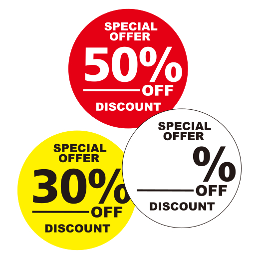 

Stiker Diskon Ukuran Diameter 3cm Stiker Diskon 50% 30% Stiker Diskon Blank