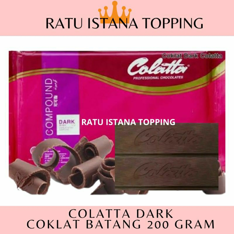 

COLATTA DARK COMPOUND 200 GRAM COKELAT BATANG DARK CHOCOLATE COKLAT BLOK