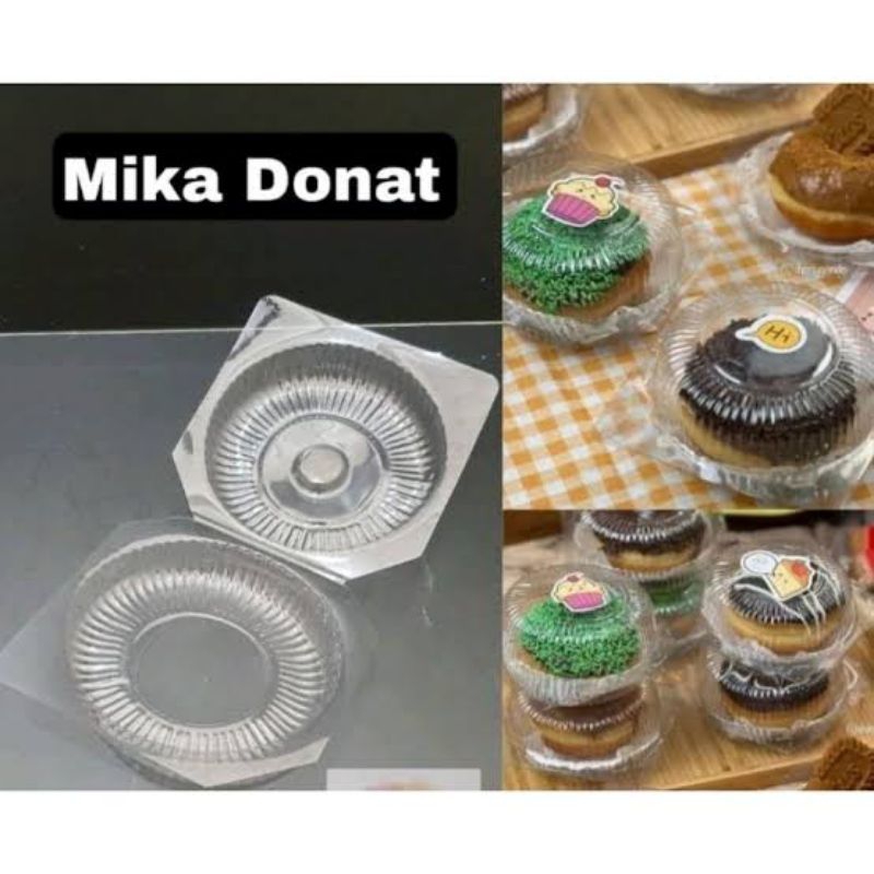 Doradoray_ [50 Pcs] Mika Donat Transparent / Tray Donat Dunkin Round