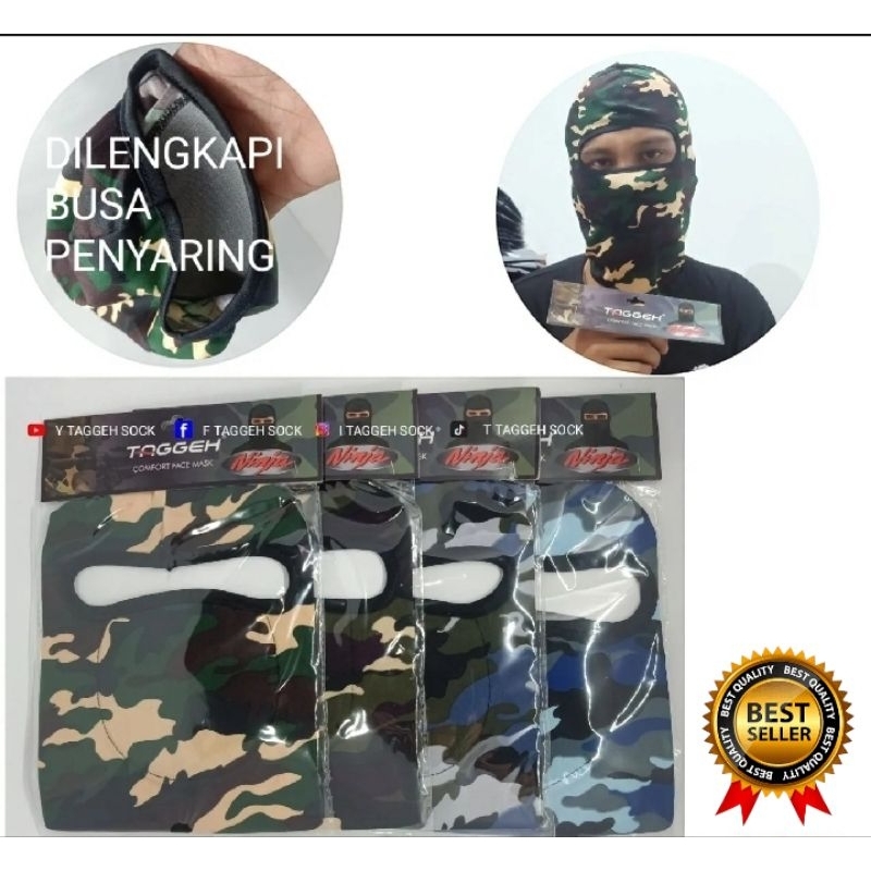 Masker Ninja Full Face Loreng/Army Masker Berkendara
