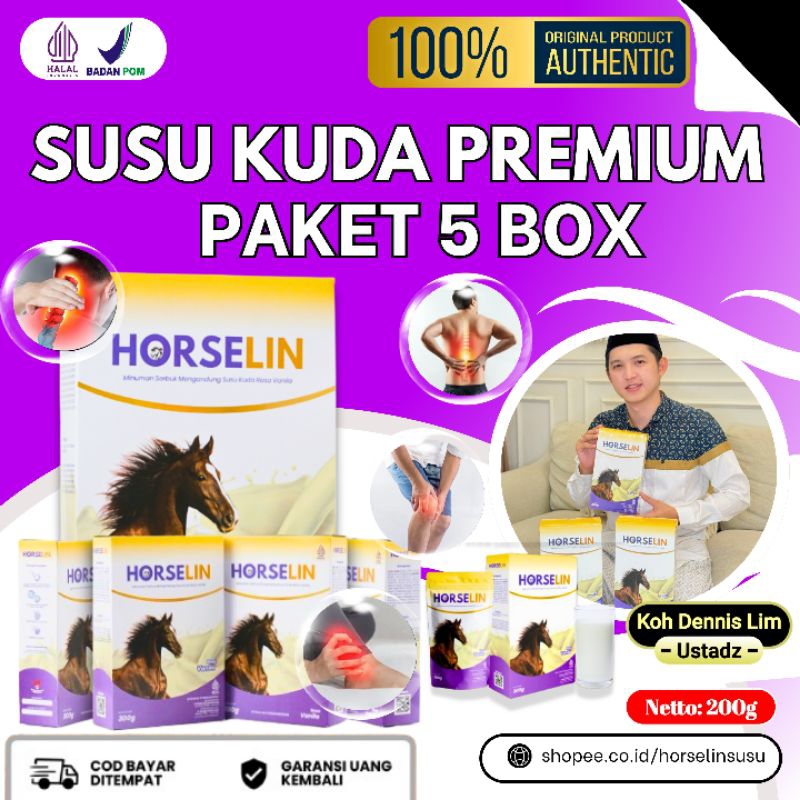 

Horselin Susu Kuda Liar Premium Asli Sumbawa Atasi Nyeri Sendi Tulang Asam Urat Original 200gr 5 BOX