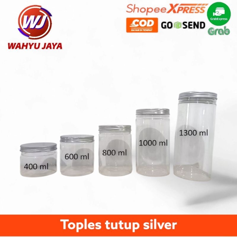 

Toples tabung tutup silver