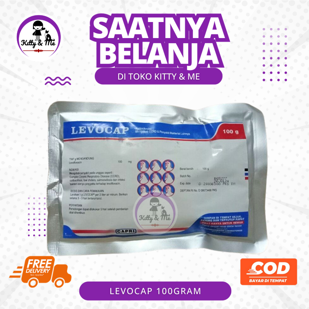 LEVOCAP 100gr- Antimikroba Mengobati CRD Kompleks & Penyakit Bakterial