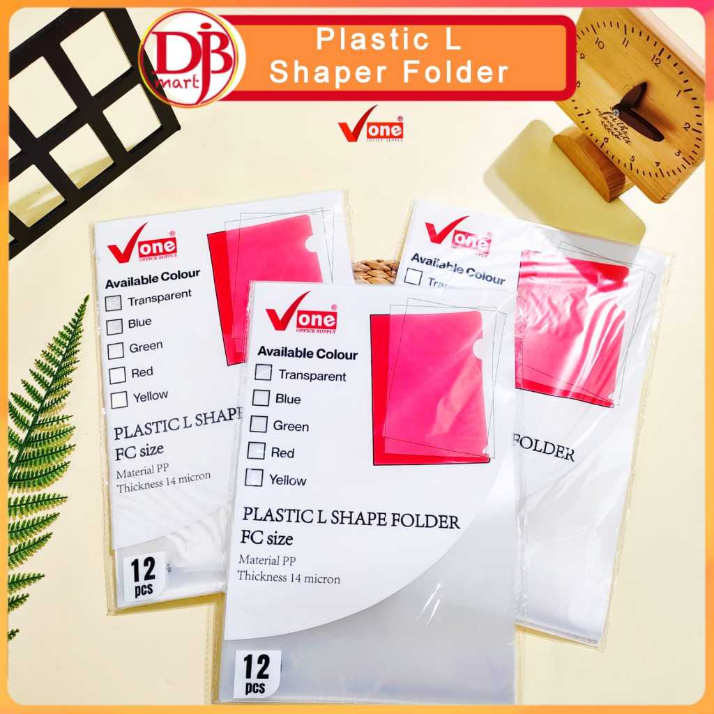 

DJB - 1 Set Plastic L Shape Folder FC Size Isi 12 Pcs