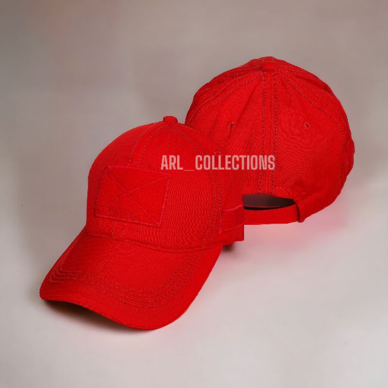 topi tactical merah polos bdu full ripstop cotton baseball caps velcro army