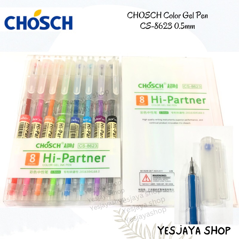 

{1 set} Pen Gel Warna Chosch CS 8623 Isi 8 Warna / Pen Warna Warni Chosch 8 warna / Pen warna warni grosir / Pen Gel Grosir