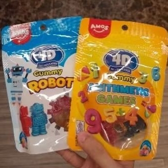 

Amos 4D permen gummy Robot / Aritmetic Games rasa Mixed Fruit 72gr