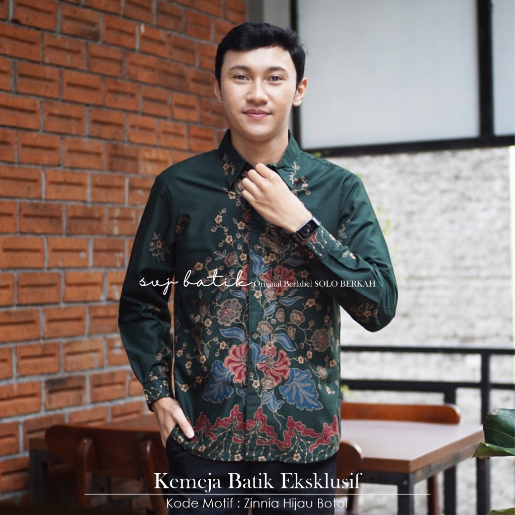 Kemeja pria lengan panjang motif simple terbaru 2025 kekinian batik solo baju kondangan by svj