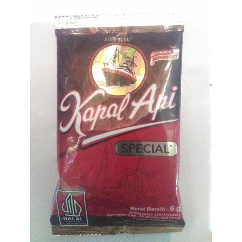 

kopi kapal api tanpa gula sachet 1 renteng isi 10 sachet 6 gram