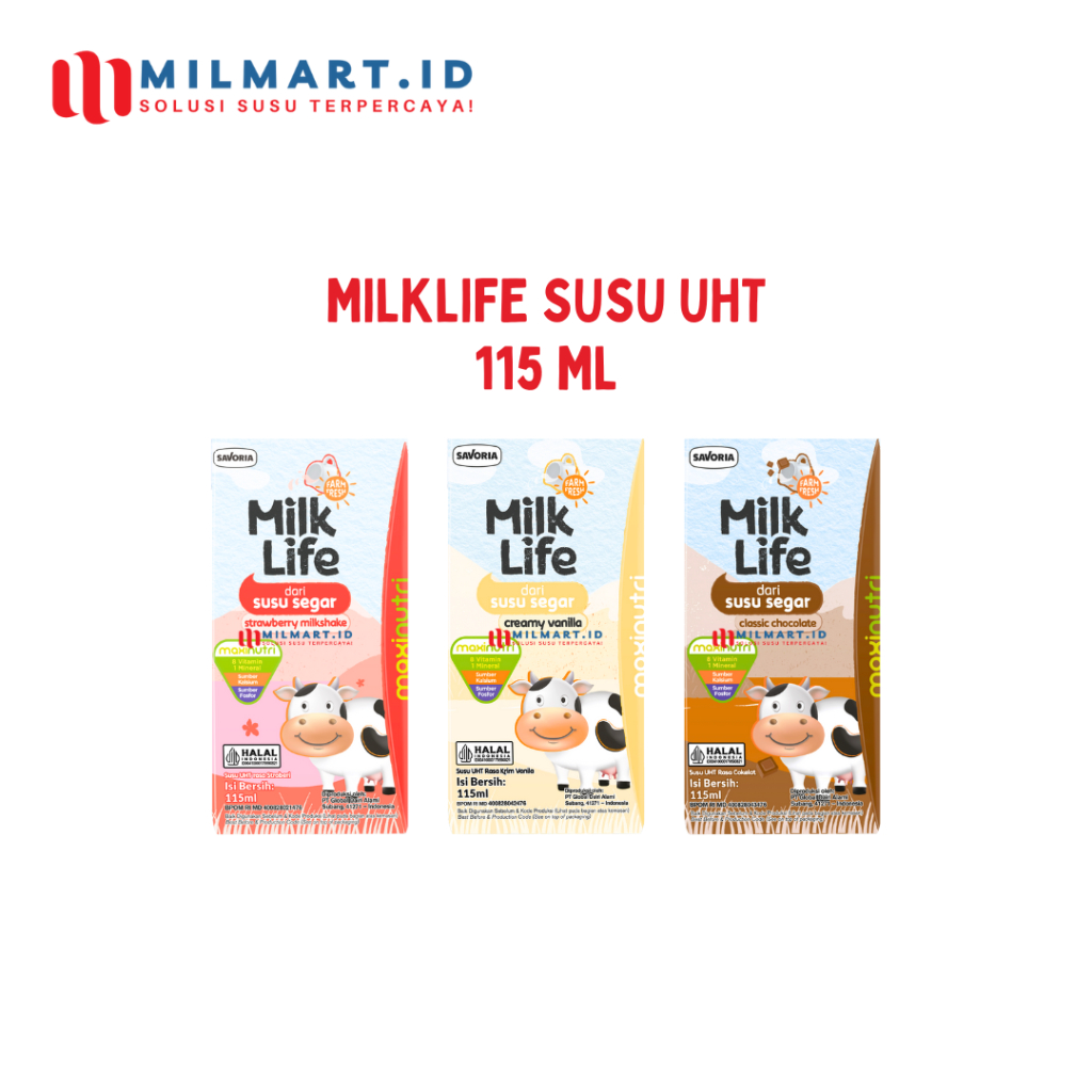 

MILKLIFE KIDS SUSU UHT 115ML MILK LIFE STROBERI/COKELAT/VANILLA