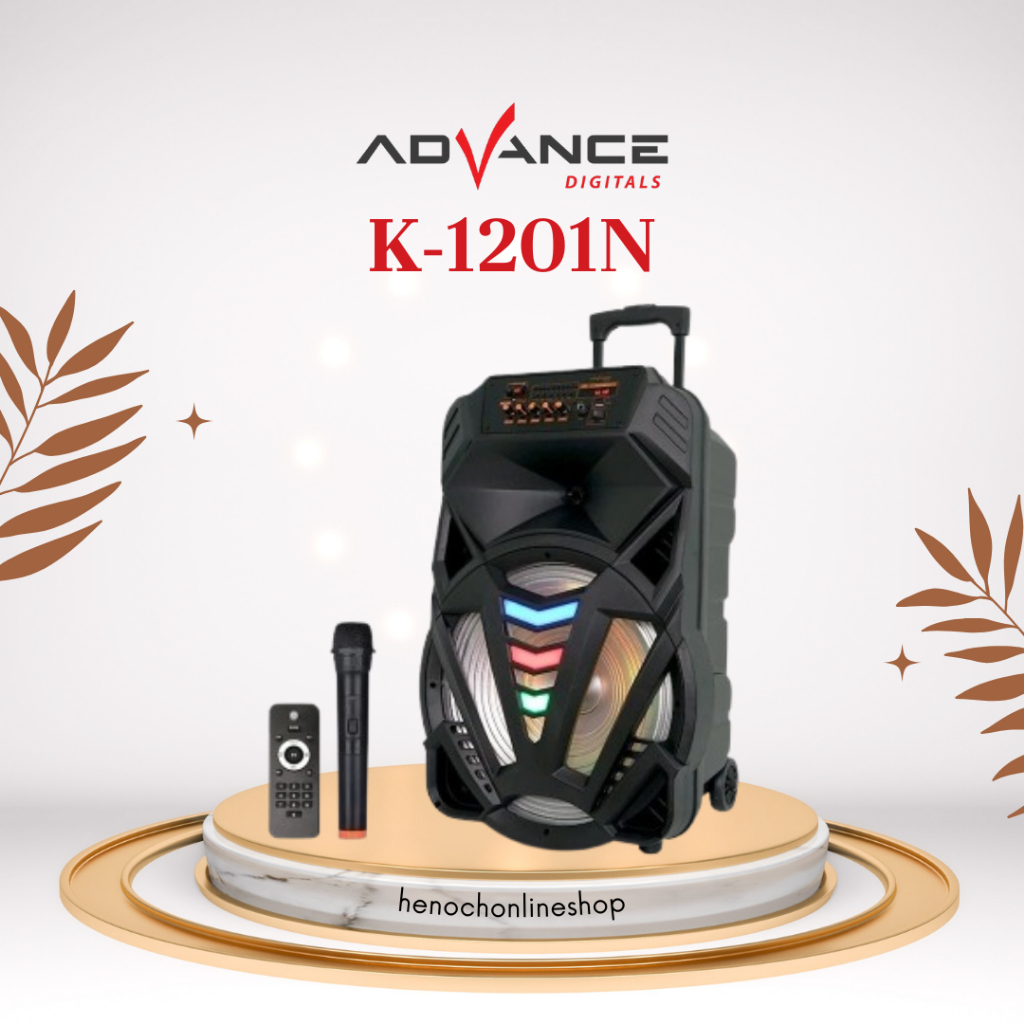 Advance K1201N K-1201N K 1201 Speaker Aktif Portable Bluetooth Meeting 12" Tws Gratis Mic Wireless