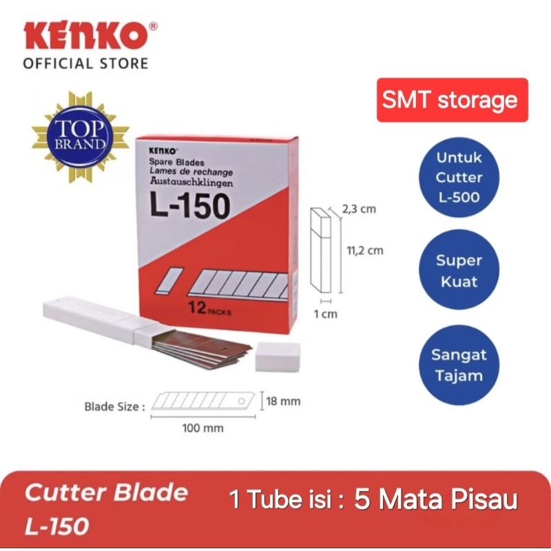 

ISI CUTTER KENKO L-150 [1Tube isi 5 Mata Pisau]