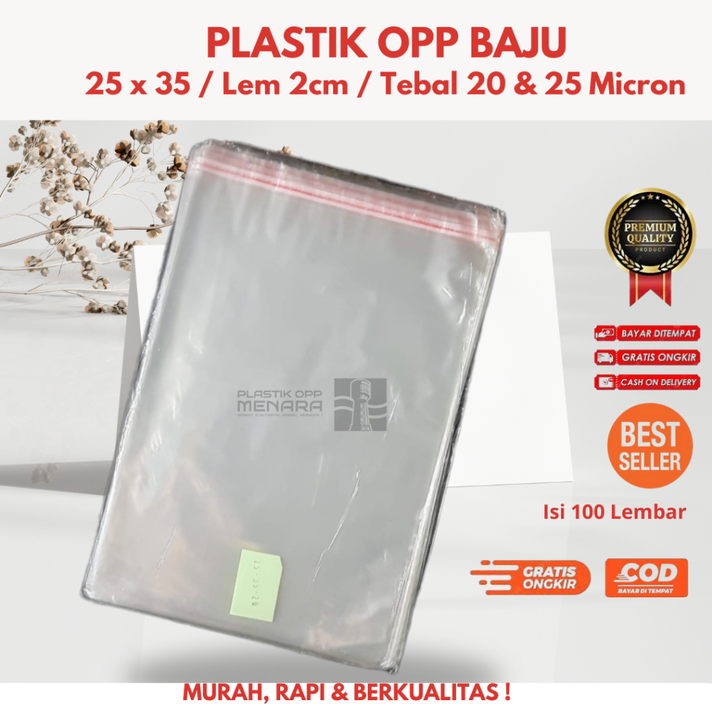 Plastik baju bening Plastik opp baju Plastik opp 25x35