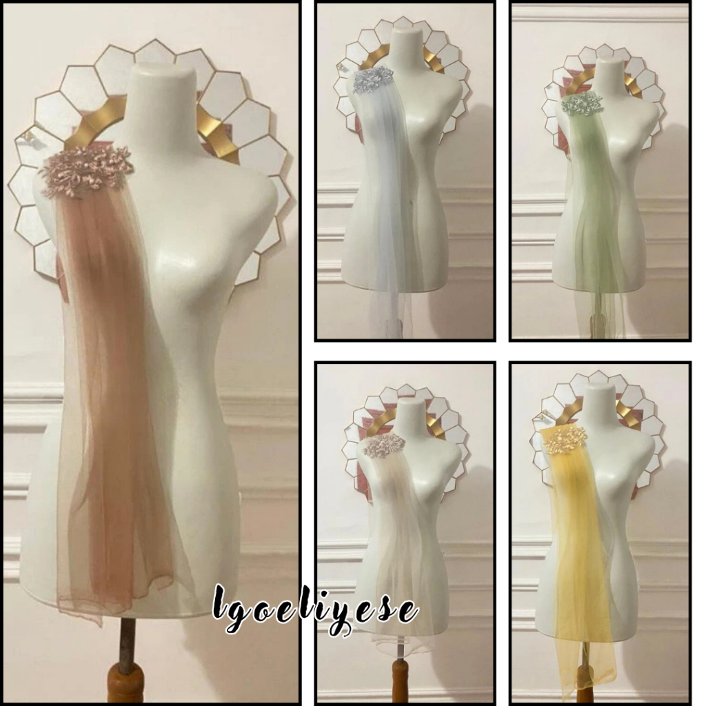 Selendang Pundak Kebaya Tile Polos / Selendang Kebaya Kondangan