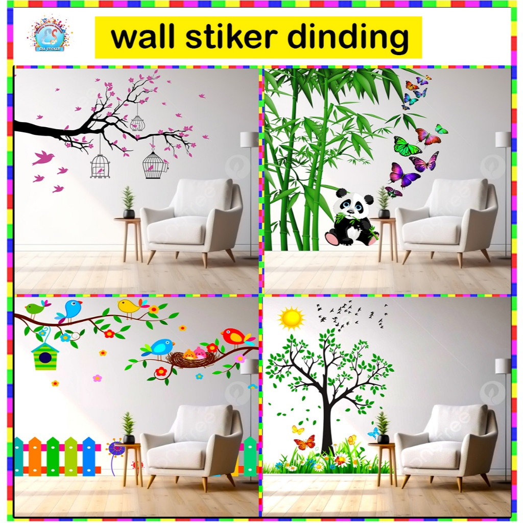 Wall Stiker/Stiker Dinding/Stiker Tranparant/Stiker Cuting Motif Pohon