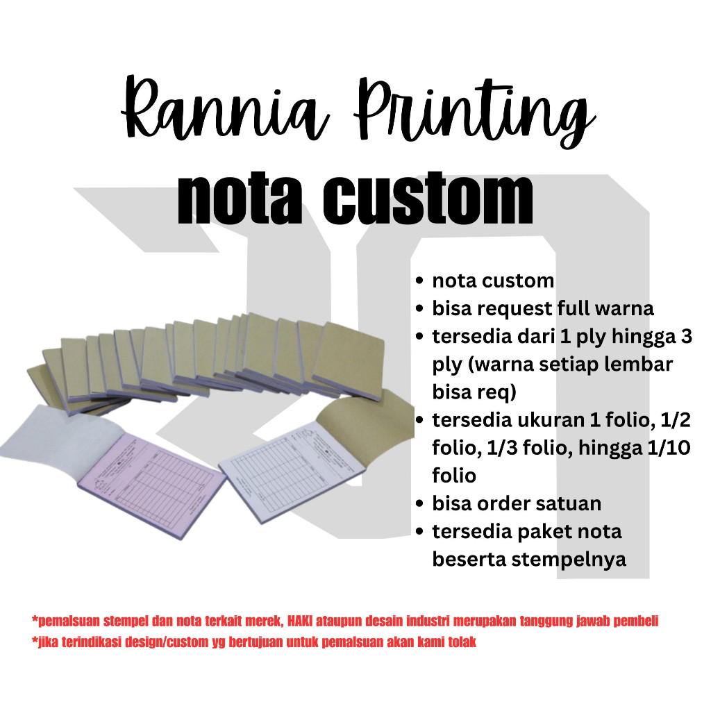 

nota custom / surat jalan / kwitansi pembayaran / nota porporasi