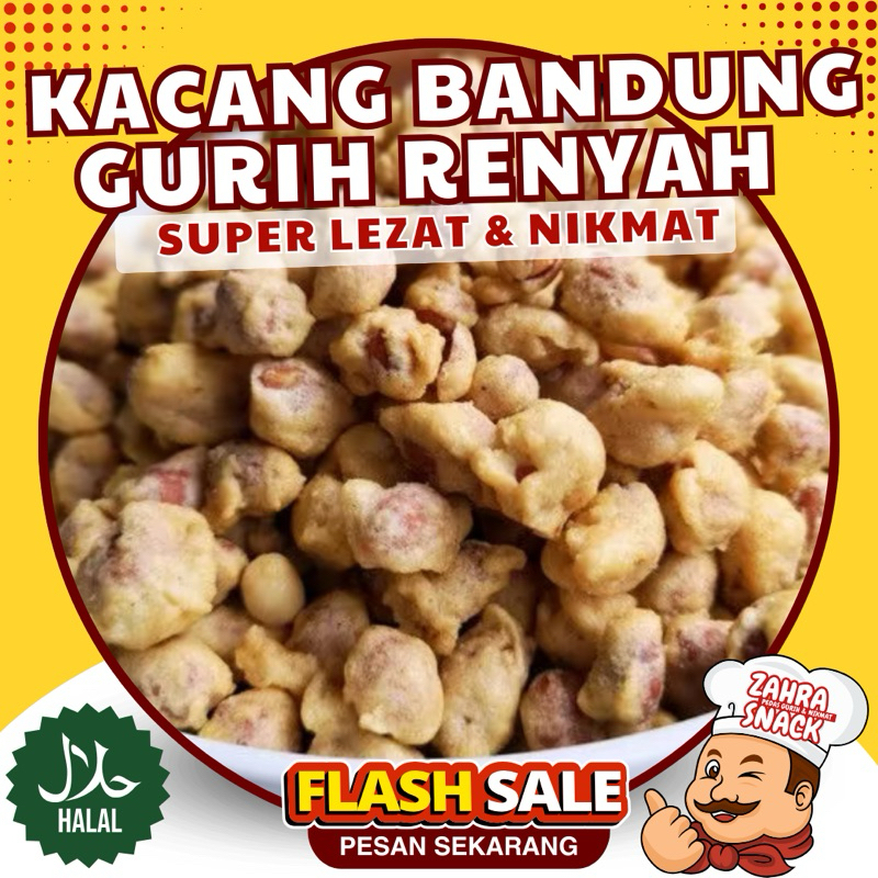 

( Zahra Snack ) Kacang Bandung Gurih & Renyah Rasa Super Lezat Kriuk