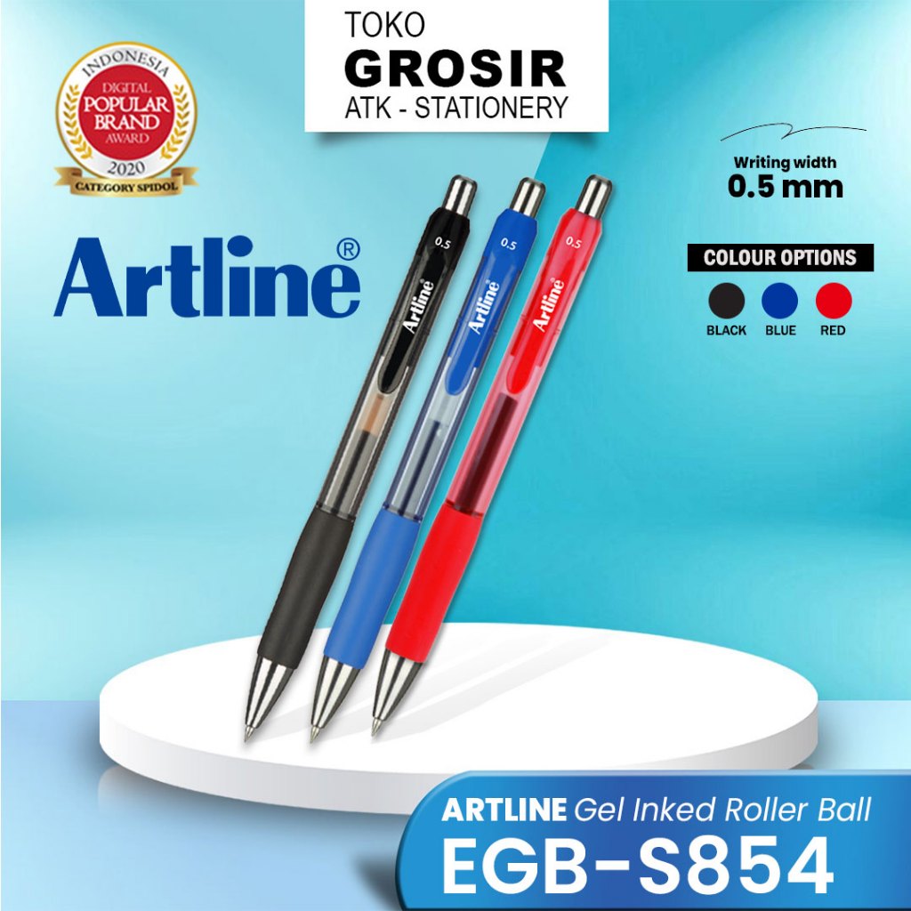 

Bolpoin Cekrek Premium 0.5 mm EGB-S854 / Gel Inked Roller Ball / Retractable Pen Premium with Comfort Grip ARTLINE