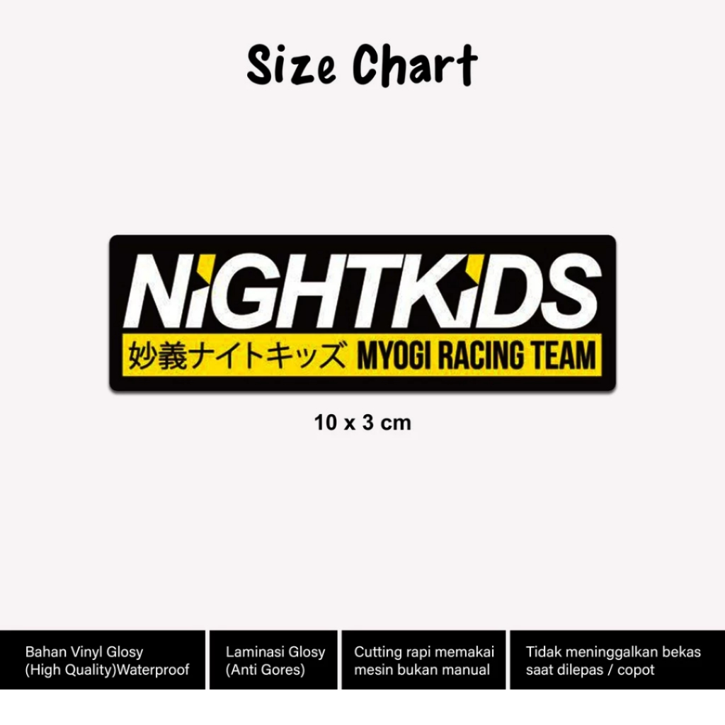 

Sticker Motor Racing Nightkids Stiker Sponsor Sepeda Motor 1pcs