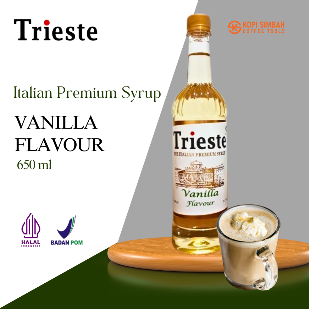 

Syrup TRIESTE Rasa VANILLA 650 ml Italian Premium Sirup Vanila Flavoured Minuman Bartender Kopi