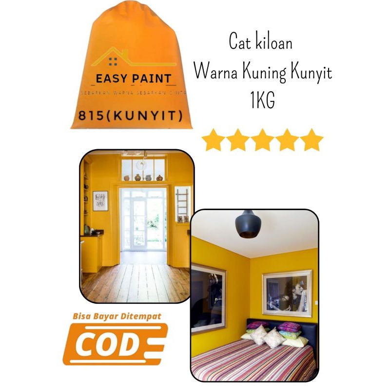 CAT TEMBOK 1KG WARNA KUNING KUNYIT KUALITAS SUPER CAT TEMBOK KILOAN CAT TEMBOK
