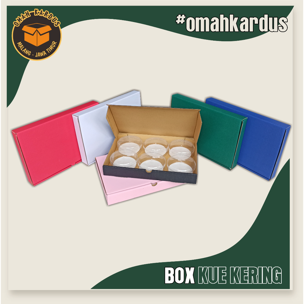 

Kardus kue kering isi 6 toples 38x25x5 cm Full POLOS | | Box DieCut | Box kuker | parcel Lebaran | Kardus Kue kering