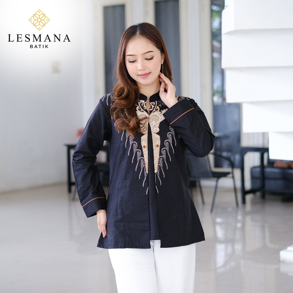 Batik Lesmana Blouse Batik Lengan Panjang Motif Yudhistira