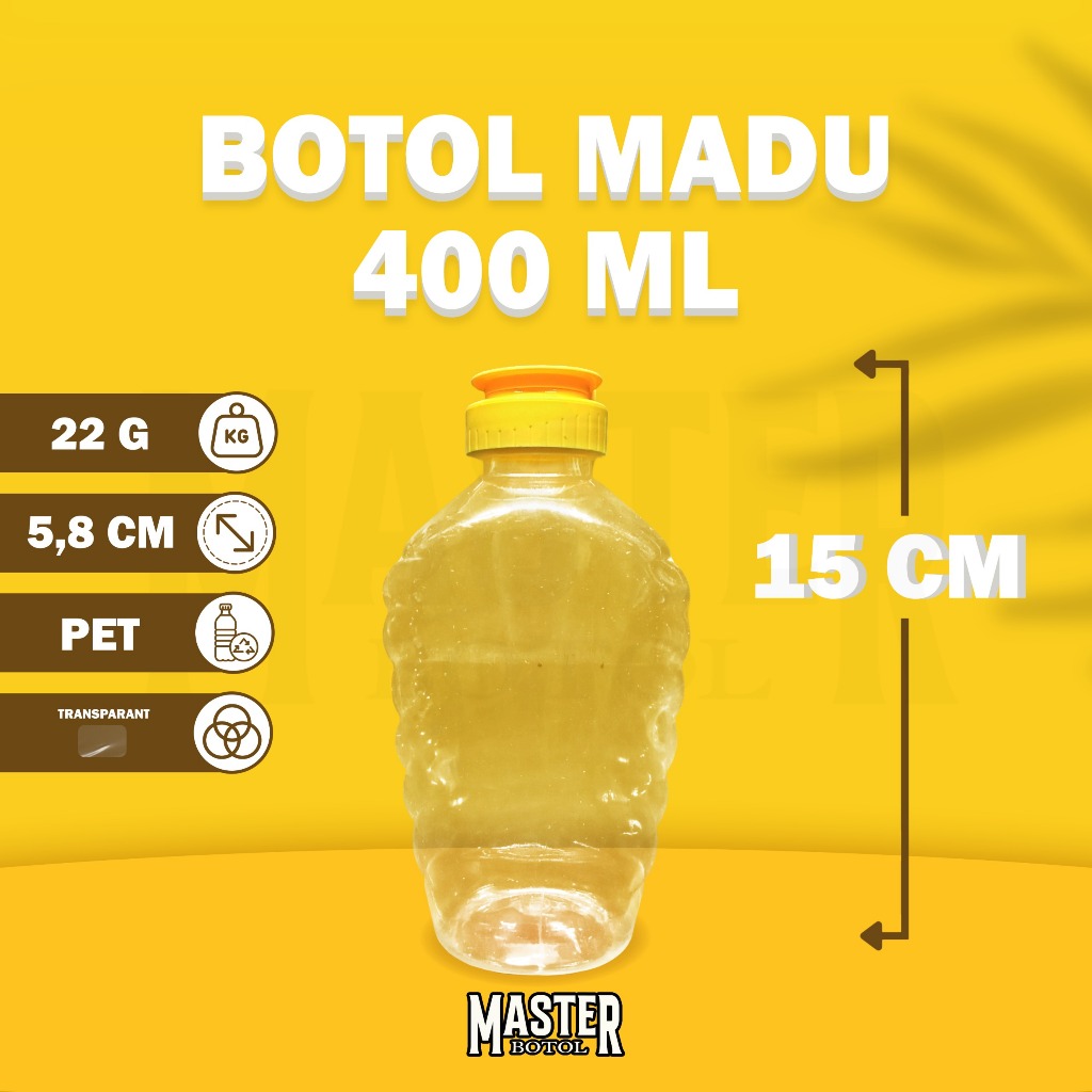 (Instant & Same Day) Botol Madu Fliptop PET Model TJ 400 ml 400 ml 500 gram